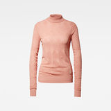 G-Star RAW® Pointelle Turtleneck Knitted Sweater Pink flat front