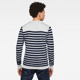 G-Star RAW® Stripe Crew Neck Knitted Sweater Light blue model back