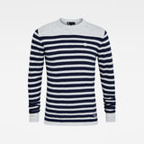 G-Star RAW® Stripe Crew Neck Knitted Sweater Light blue flat front