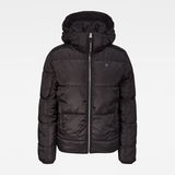 G-Star RAW® Meefic Sundu Quilted Hooded Overshirt Black flat front