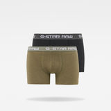 G-Star RAW® Classic Heather Trunks 2-Pack Green front bust