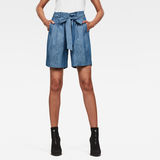 G-Star RAW® Pleated High Shorts Medium blue model front