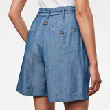 G-Star RAW® Pleated High Shorts Medium blue model back zoom