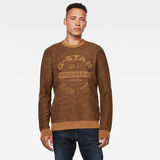 G-Star RAW® Premium Core Logo Knit Sweater Brown model front