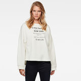 G-Star RAW® Graphic Text Relaxed Sweater Beige model front