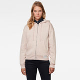 G-Star RAW® Premium Core Hooded Zip Through Sweater Beige model front