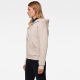 G-Star RAW® Premium Core Hooded Zip Through Sweater Beige model side