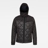G-Star RAW® Attacc Heatseal Quilted Hooded Jacket Black flat front