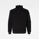 G-Star RAW® Tech Fleece Funnel Zip Sweater Black flat front