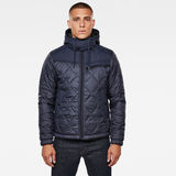 G-Star RAW® Attacc Heatseal Quilted Hooded Jacket Dark blue model front