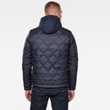 G-Star RAW® Attacc Heatseal Quilted Hooded Jacket Dark blue model back
