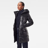 G-Star RAW® Quilted Puffer Long Coat Black model side
