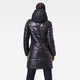 G-Star RAW® Quilted Puffer Long Coat Black model back