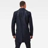 G-Star RAW® Biker Wool Long Coat Dark blue model back