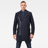 G-Star RAW® Biker Wool Long Coat Dark blue model front