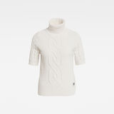 G-Star RAW® Cable Turtle Knitted Sweater White flat front