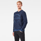 G-Star RAW® Premium Core Logo Knit Sweater Dark blue model side