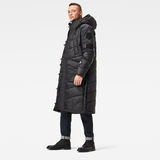 G-Star RAW® Utility Quilted Hooded Extra Long Parka Black model side