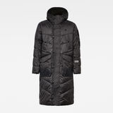 G-Star RAW® Utility Quilted Hooded Extra Long Parka Black flat front