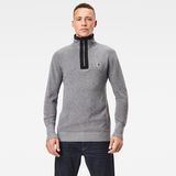 G-Star RAW® Utility Constructed Half Zip Knitted Sweater Grey model front