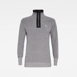 G-Star RAW® Utility Constructed Half Zip Knitted Sweater Grey flat front