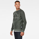 G-Star RAW® Premium Core Logo Knit Sweater Green model side