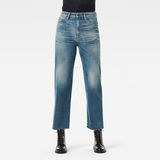 G-Star RAW® Tedie Ultra High Straight Raw Edge Ankle Jeans Medium blue