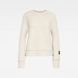 G-Star RAW® E Raglan Sleeve Cropped Sweater Beige model front