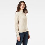 G-Star RAW® Utility Cable Mock Knitted Sweater Beige model side