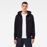 G-Star RAW® Hooded Zip Sweater Black model front