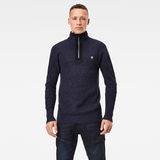 G-Star RAW® Utility Constructed Half Zip Knitted Sweater Dark blue model front