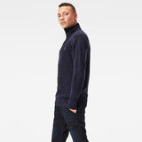 G-Star RAW® Utility Constructed Half Zip Knitted Sweater Dark blue model side