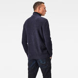 G-Star RAW® Utility Constructed Half Zip Knitted Sweater Dark blue model back