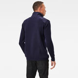 G-Star RAW® Dast Half Zip Knitted Sweater Dark blue model back