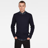 G-Star RAW® 3D Biker Knitted Sweater Dark blue model front