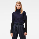 G-Star RAW® Cable Turtle Knitted Sweater Dark blue model front