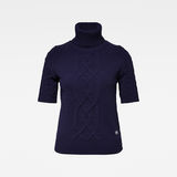 G-Star RAW® Cable Turtle Knitted Sweater Dark blue flat front