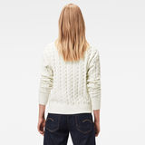 G-Star RAW® Cable Knit Mock Sweater White model back