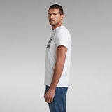 G-Star RAW® Camiseta Originals Stripe Logo Blanco