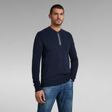 G-Star RAW® Sleeve Pocket Half Zip knitted Sweater Dark blue