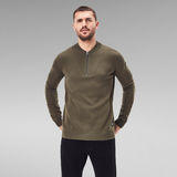 G-Star RAW® Sleeve Pocket Half Zip knitted Sweater Green