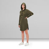 G-Star RAW® Sleeve Print Hooded Sweat Dress Green