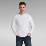 G-Star RAW® T-Shirt Basic Round Neck Long Sleeve Blanc