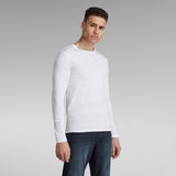 G-Star RAW® T-Shirt Basic Round Neck Long Sleeve Blanc