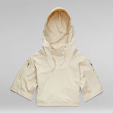 G-Star RAW® Cropped Woven mix hoodie Beige