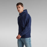G-Star RAW® Pocket Detail Loose Hooded Sweatshirt Mittelblau