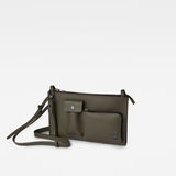 G-Star RAW® Leather Clutch Green front flat