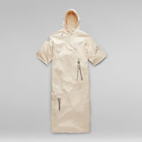 G-Star RAW® Long Printed Hooded Sweat Dress Beige