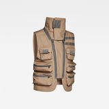 G-Star RAW® E 3D Multi Pockets Poplin Vest Beige model back
