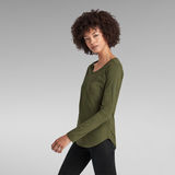 G-Star RAW® Rolled Edge V-Neck Top Green